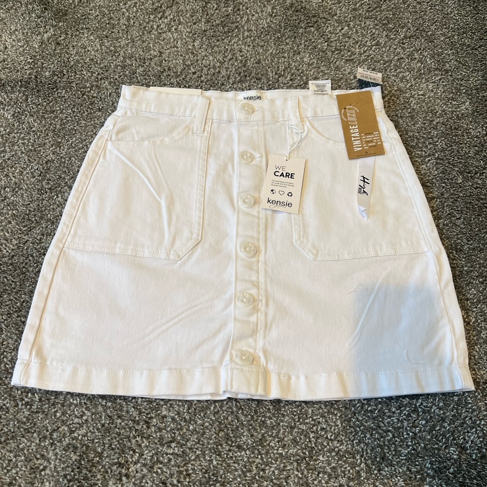 NWT kensie High Waist Button-Down Miniskirt - Picture 2 of 4